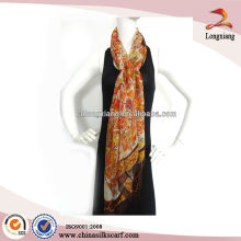 2015 China Factory Custom Ladies 5mm Chiffon Long Silk Scarf